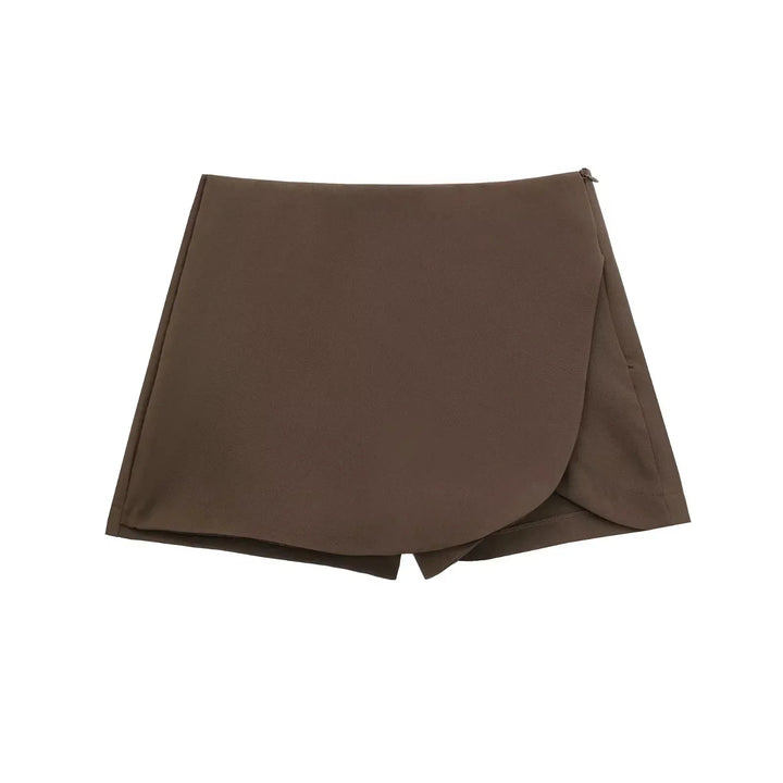 Elegant high-waist asymmetric mini skirt for women, a modern and chic addition to any wardrobe.