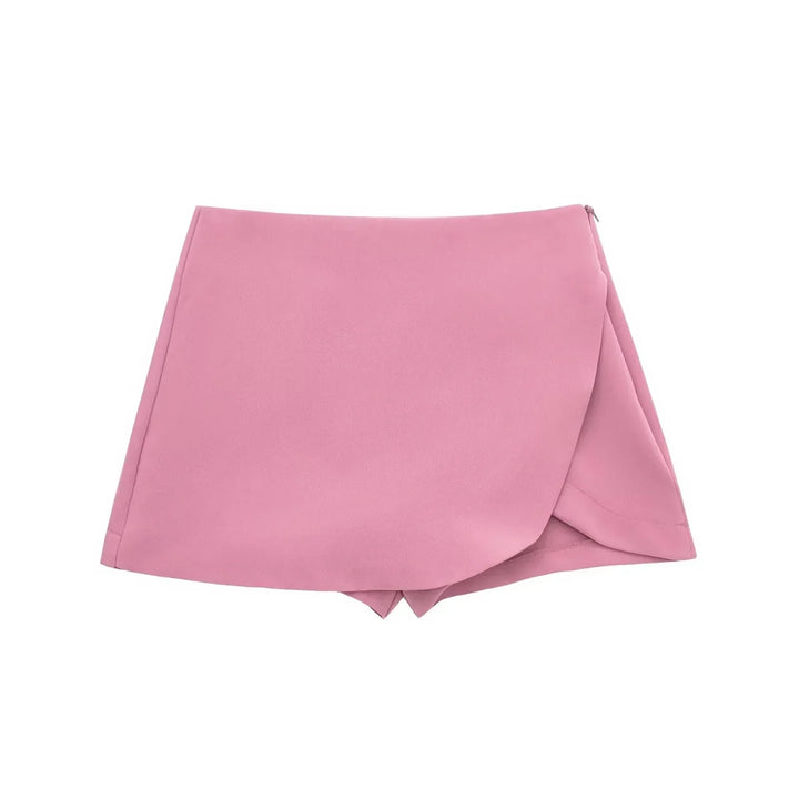 Fashionable women's high waist asymmetric mini skirt, designed for a chic, modern, and elegant look.