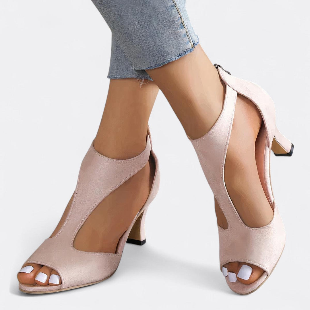 Elegant women's open-toe high heel sandals for wedding guests & formal events. Perfect party & evening dress shoes.