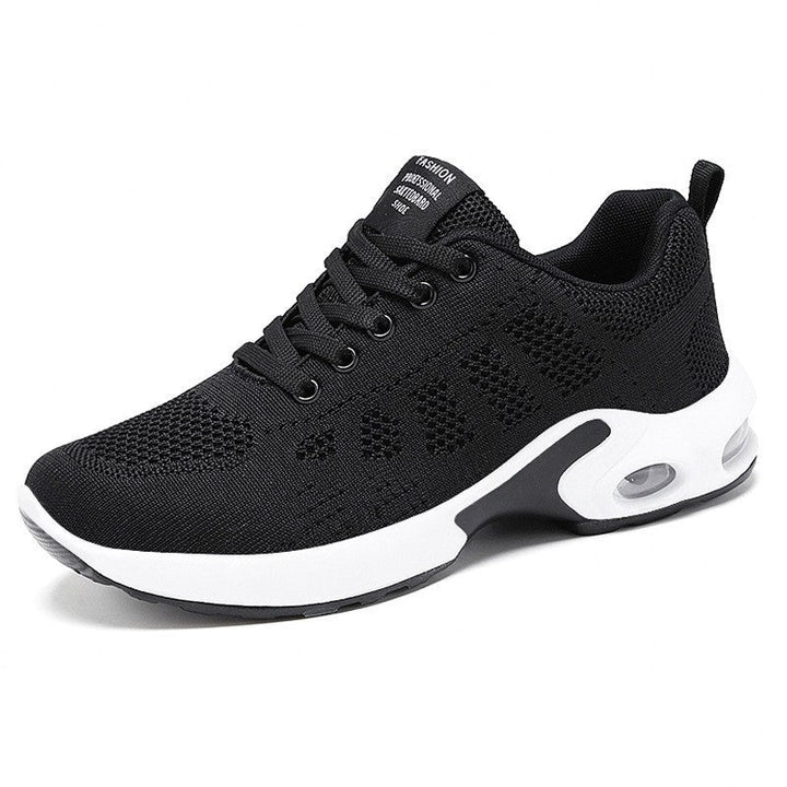 Red women's lightweight running sneakers, featuring breathable design for everyday comfort & active lifestyles.