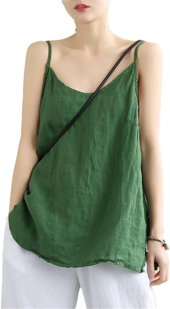 Versatile women's sleeveless round-neck tank top. Comfortable, chic, and essential for casual or layering looks.
