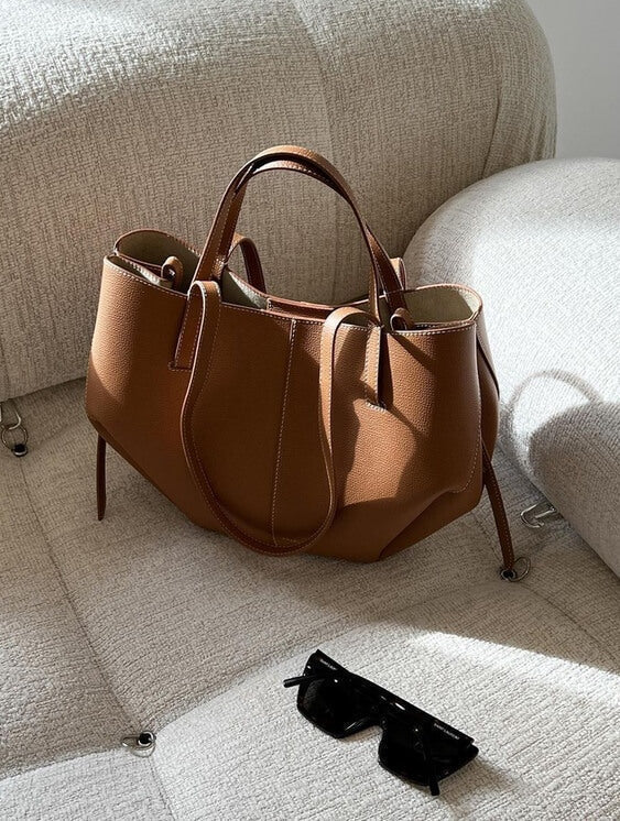 Grey women's large work tote bag, functional professional purse for daily essentials.