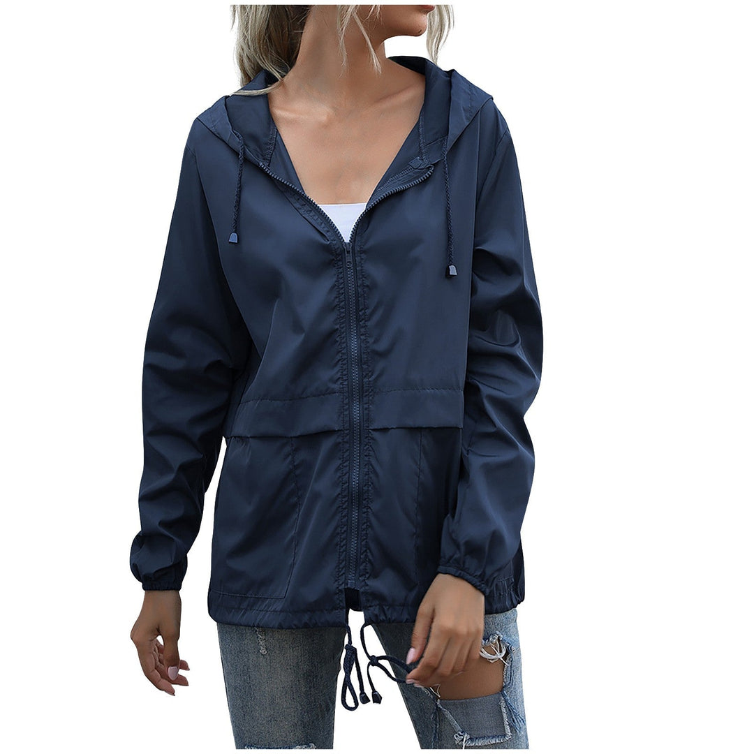 Women's hooded windbreaker jacket, lightweight & casual. Perfect for spring & fall everyday wear and outdoor activities.