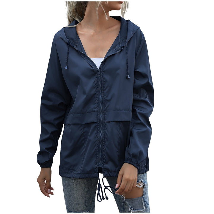 Women's hooded windbreaker jacket, lightweight & casual. Perfect for spring & fall everyday wear and outdoor activities.