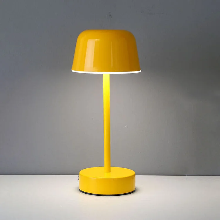 Minimalist modern LED table lamp, cordless, dimmable for adaptable interior home lighting.