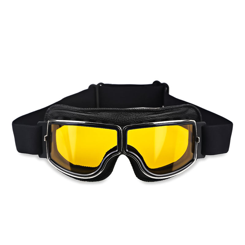 Unisex fitover motorcycle goggles with UV protection & anti-fog lenses for glasses wearers.