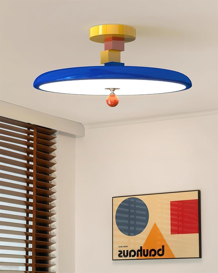 Sleek Zeno geometric acrylic LED flush mount ceiling light. Perfect for living room or bedroom.