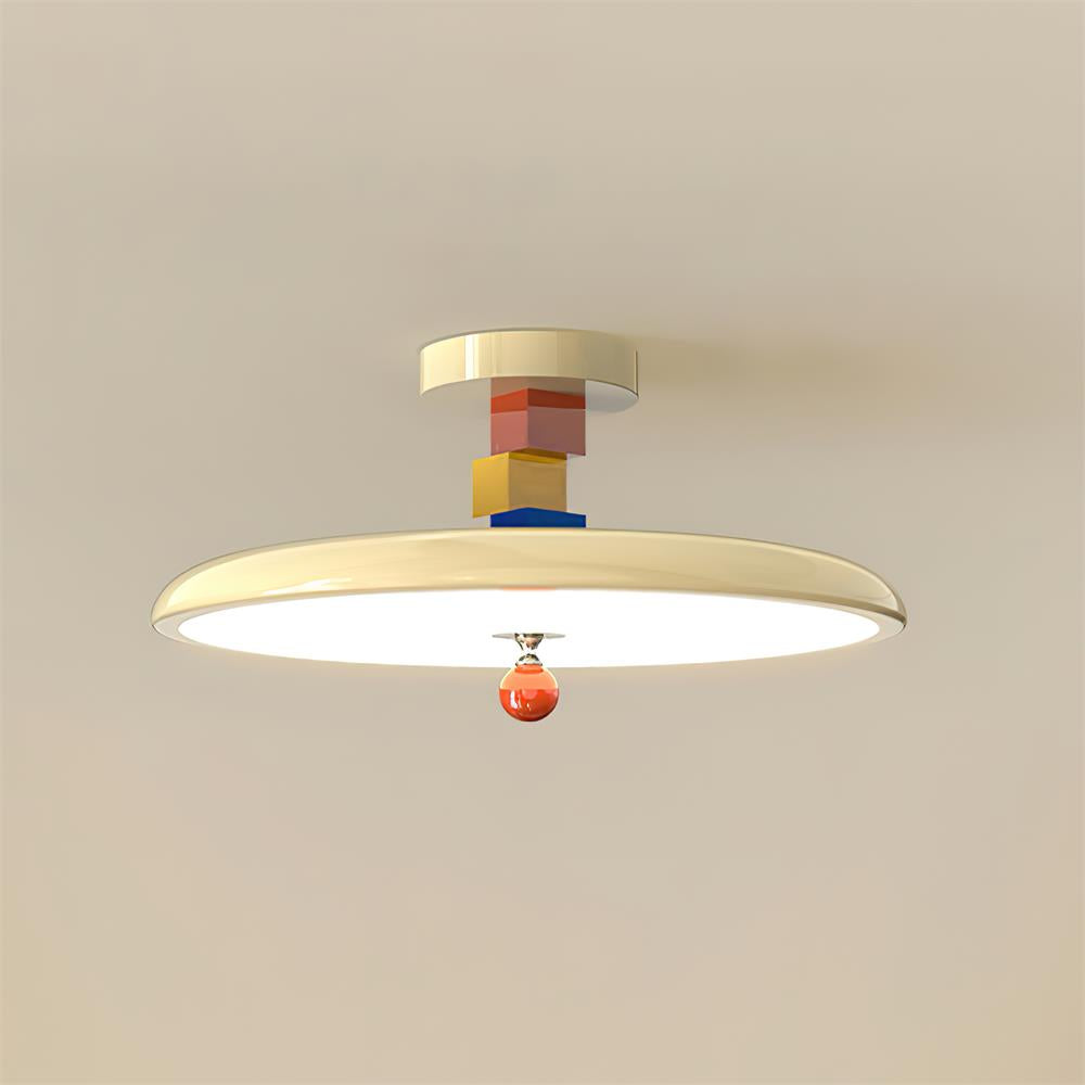 Contemporary Zeno geometric LED flush mount light. Unique design for modern home decor.