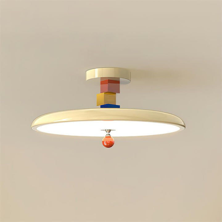 Contemporary Zeno geometric LED flush mount light. Unique design for modern home decor.