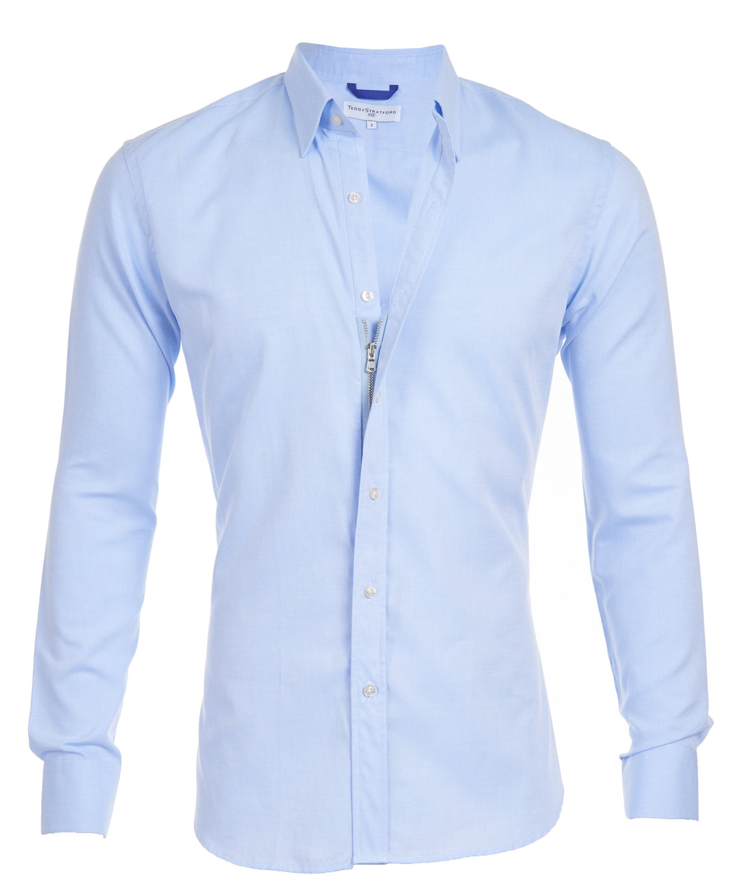 Men's zip fit shirt, tailored for comfort, featuring a modern design and hidden zipper for sleek style.