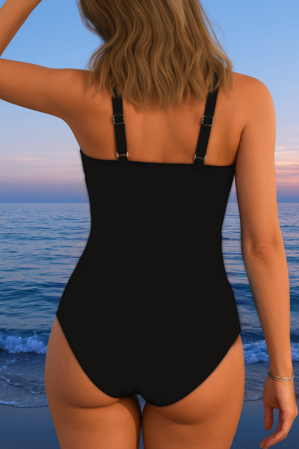 Women's Surplice One-Piece Swimsuit with Print