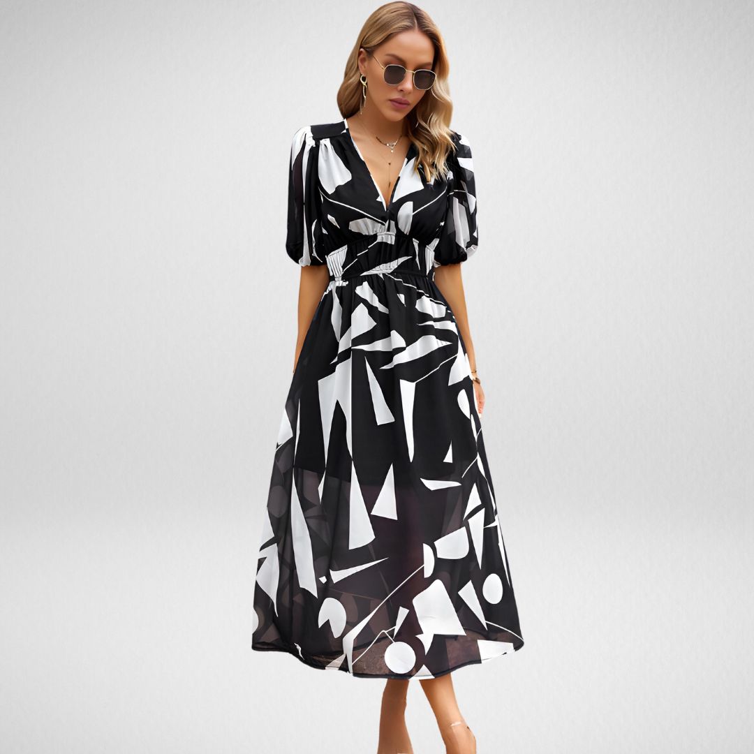Women's V-Neck Midi Dress