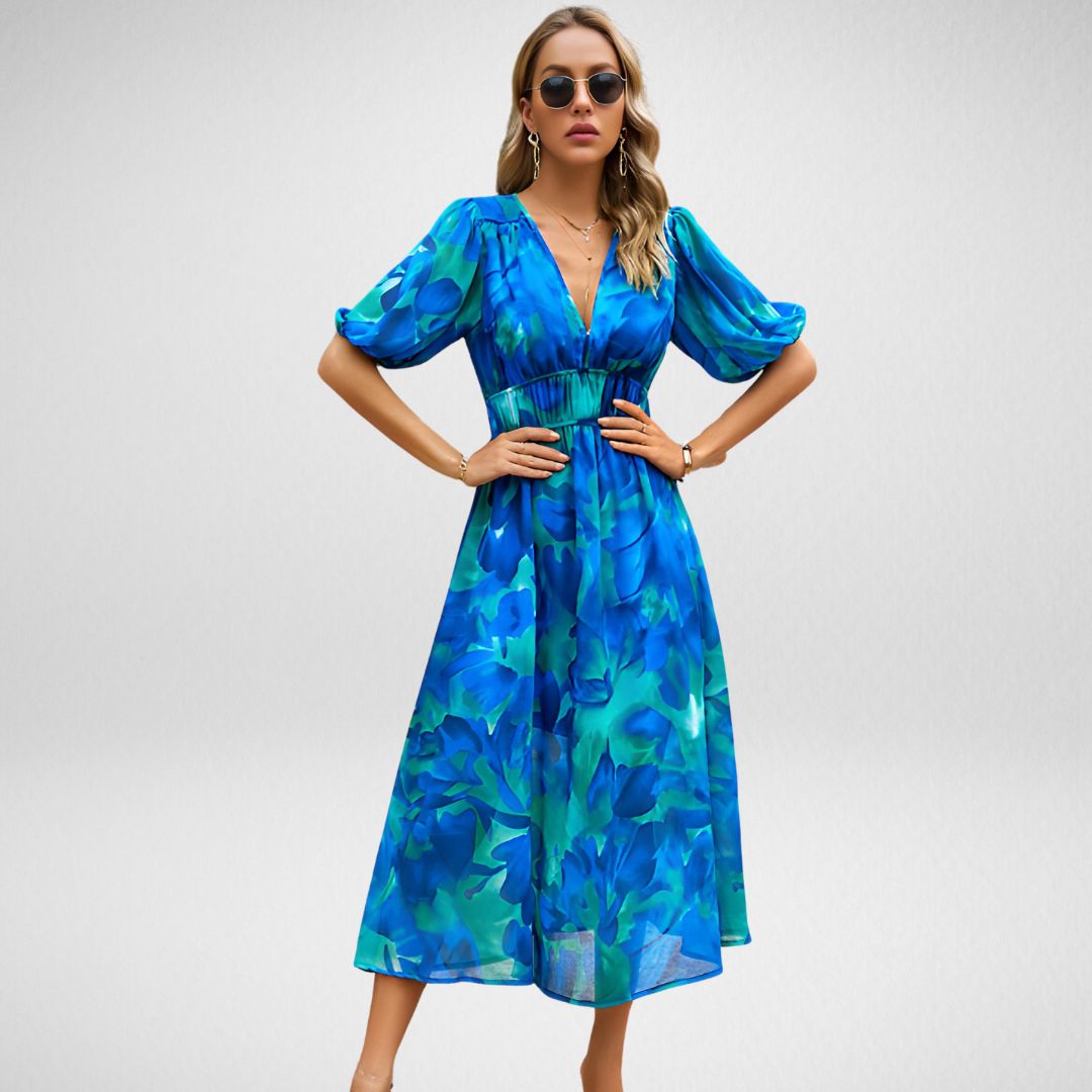 Women's V-Neck Midi Dress
