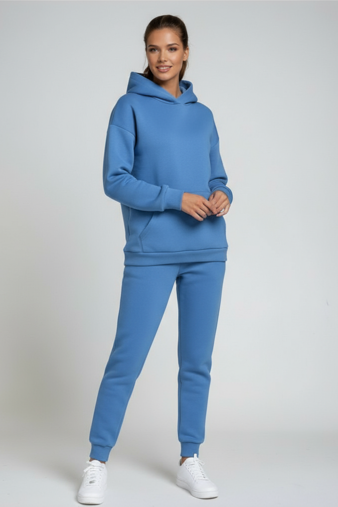 Women's cozy co-ord set. Matching hooded sweatshirt and joggers for ultimate comfort and relaxed style.
