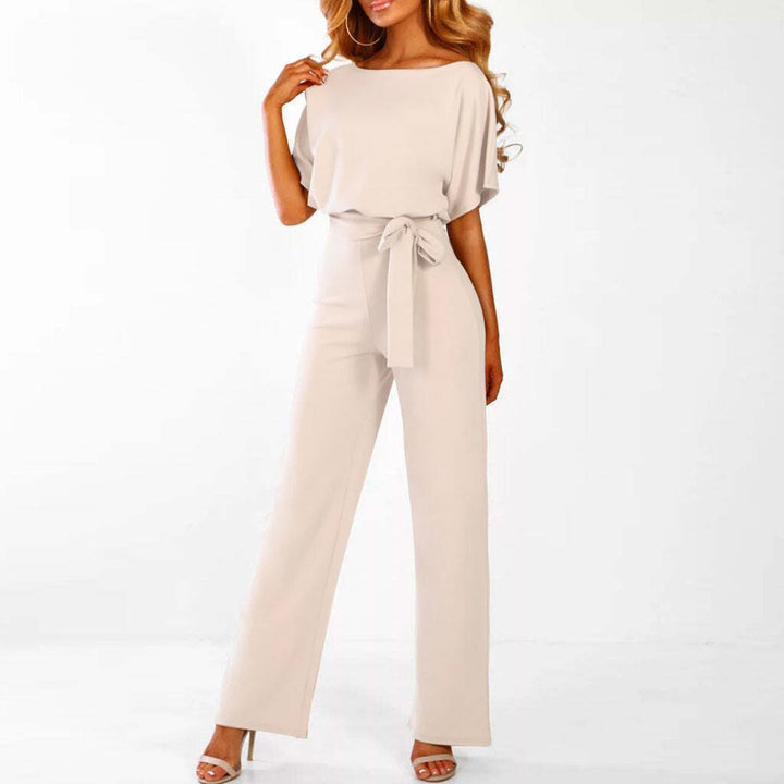Women's Wide Leg Jumpsuit - Batwing Sleeve, Belted