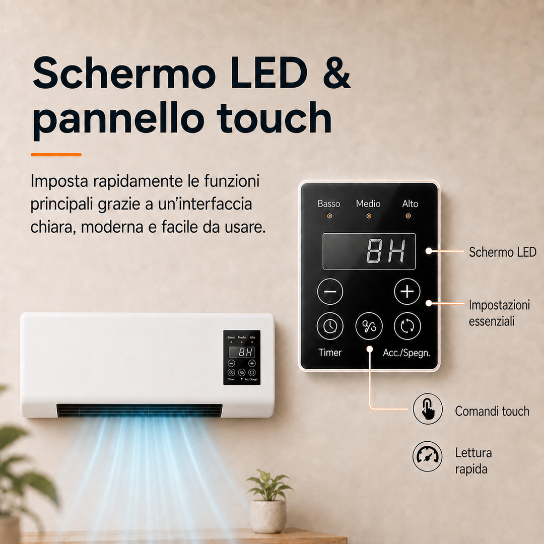 Energy-efficient wall fan with remote control, ensures comfortable cooling during summer.