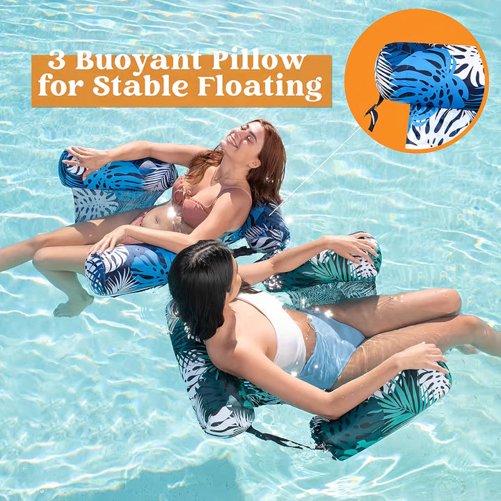 Comfortable inflatable pool lounger, a durable water float for adults to relax.