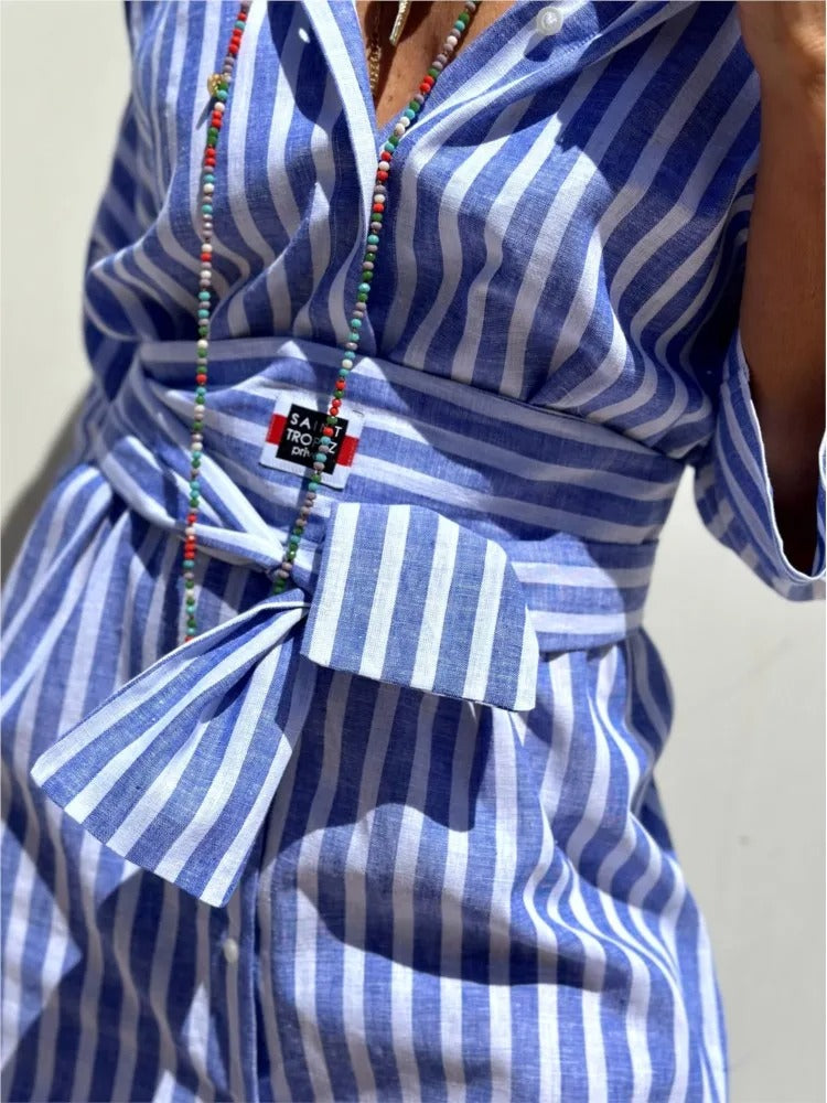 Women's Lightweight Striped Midi Dress
