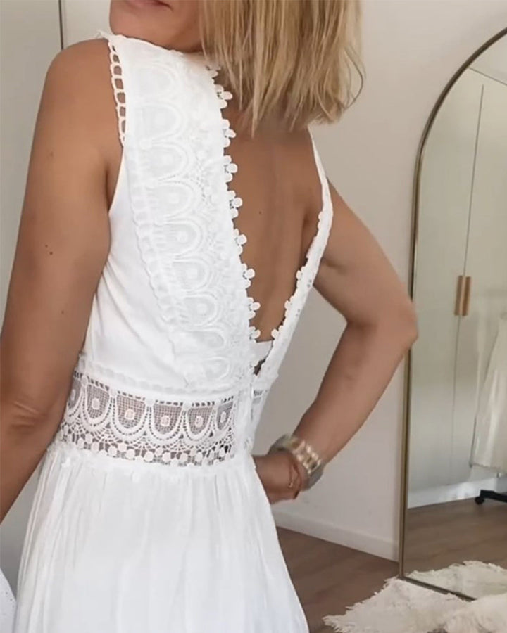 Aurélie™ | Elegant Lace V-Neck Dress