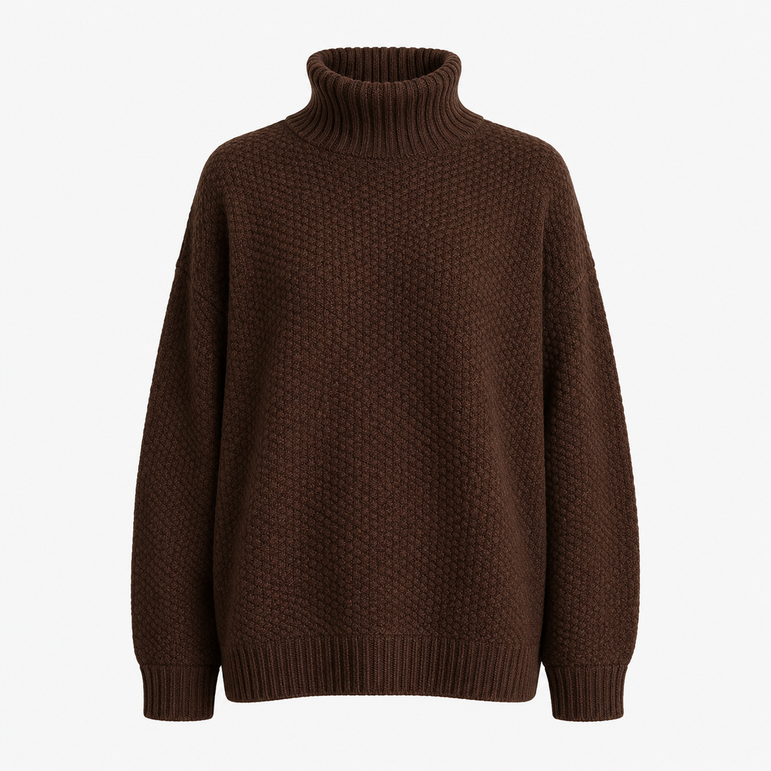 Versatile women's turtleneck sweater, a chic long-sleeve top for elegant fall & winter outfits.