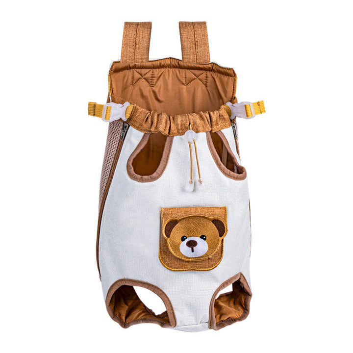 Adjustable, hands-free dog & cat travel carrier backpack. Unisex design with chest strap ensures secure, comfortable pet journeys.