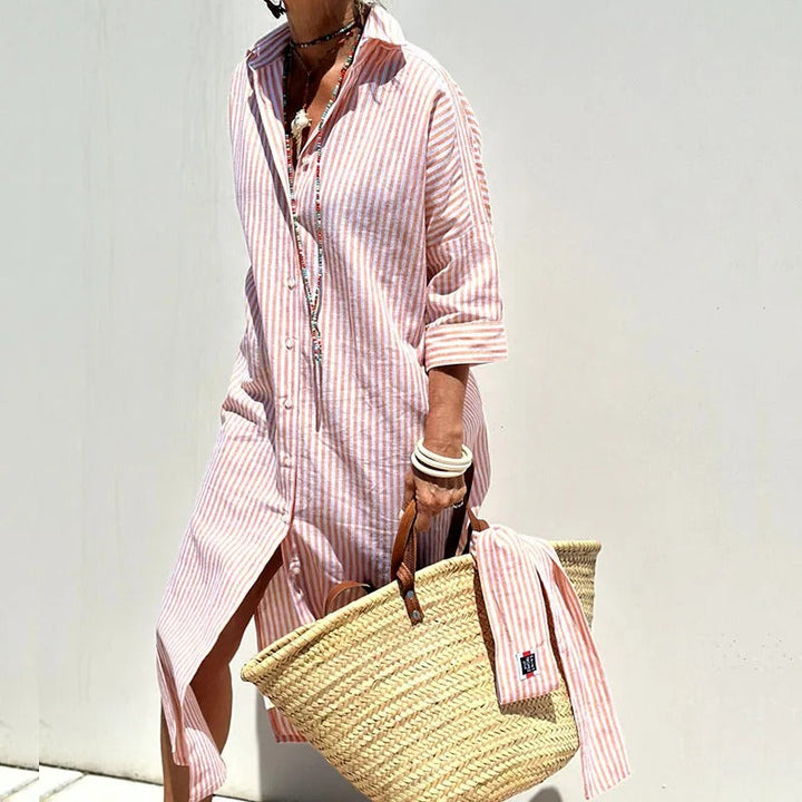Women's Striped Midi Dress