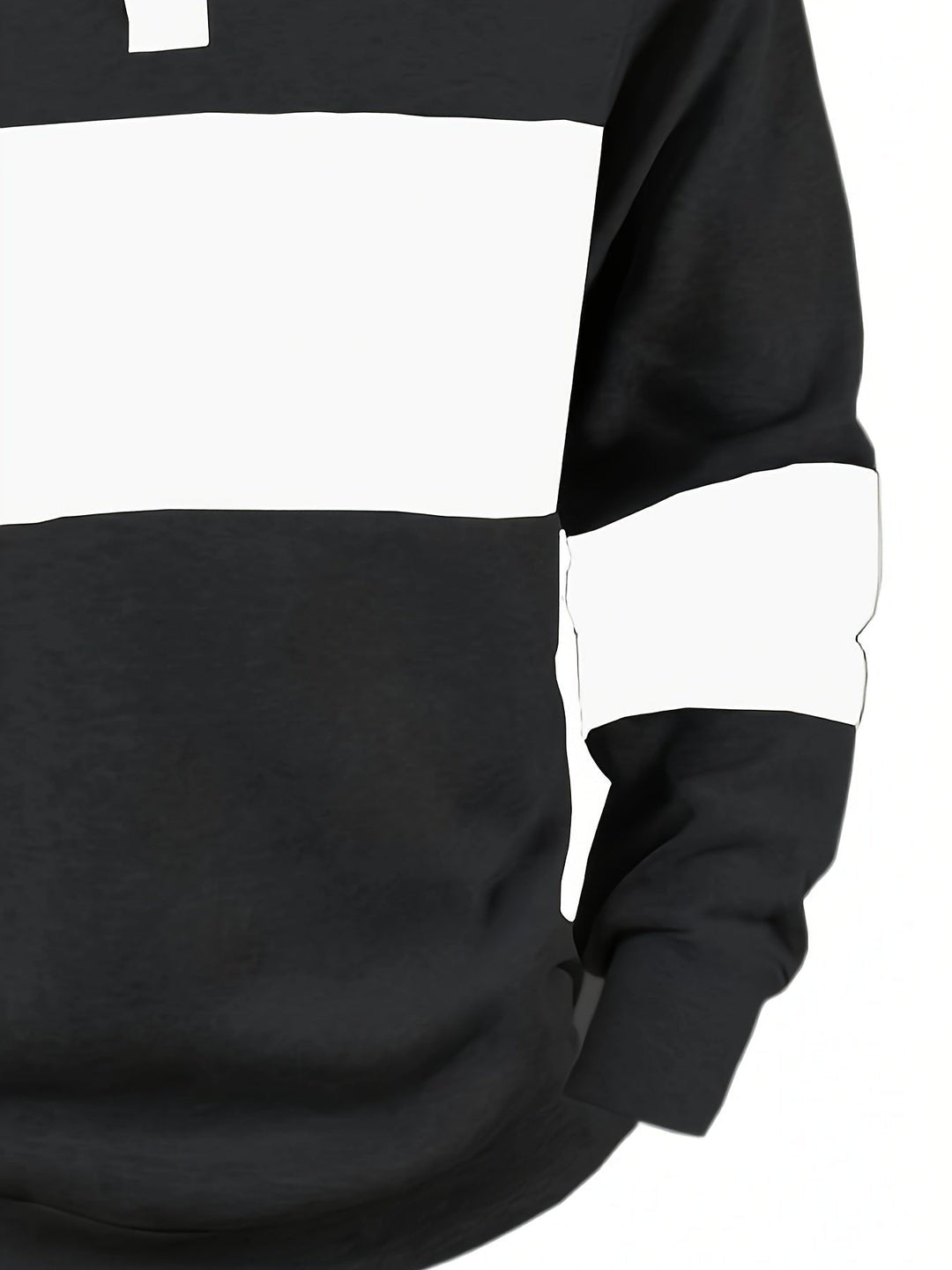 Casual men's colour-block long sleeve polo shirt, featuring a button collar.