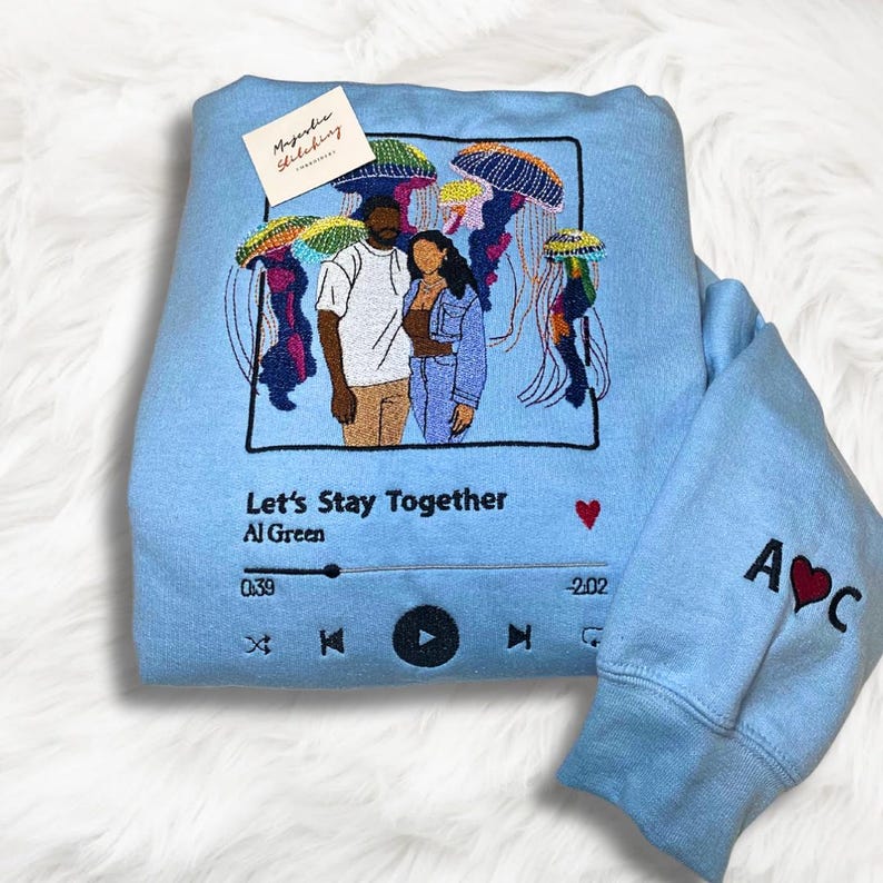 Embroidered photo hoodie for Father's Day. Unisex personalized sweatshirt, a memory gift for Dad.