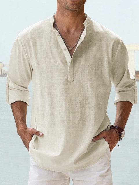 Relaxed fit men's casual long sleeve shirt. Comfortable button-down, great for everyday style and apparel.