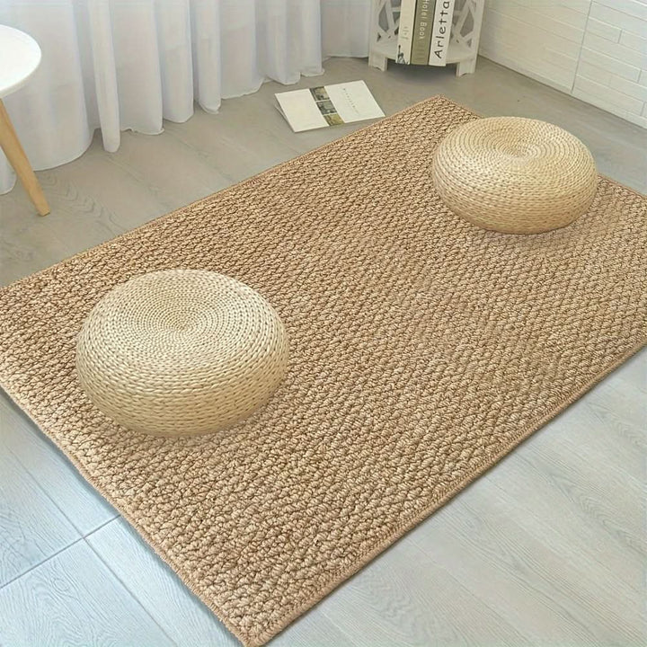 Absorbent dirt-trapping entryway mat in action, keeping indoor floors spotless and clean.