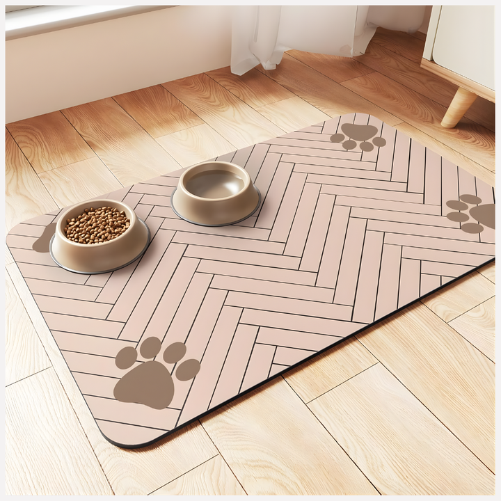 Easy clean cat placemat designed to catch food and water spills