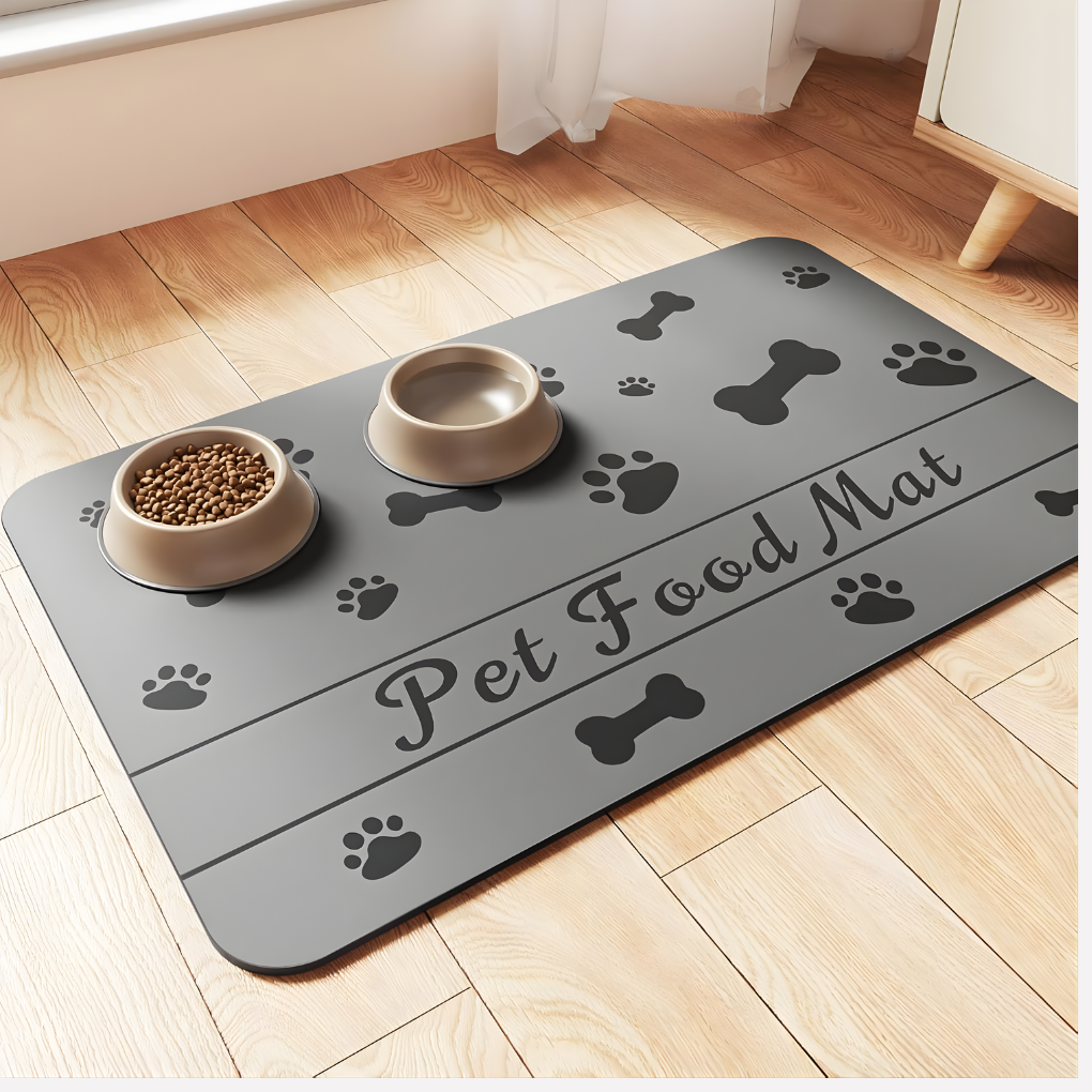 Silicone pet feeding mat, non-slip and absorbent for pet supplies