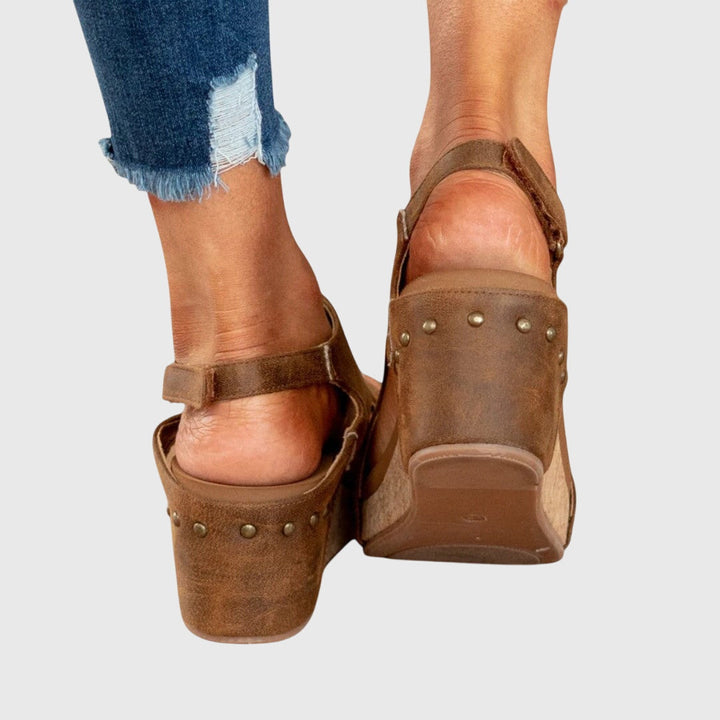 Women's open toe wedge sandals, featuring adjustable straps and orthopedic design for ultimate comfort.