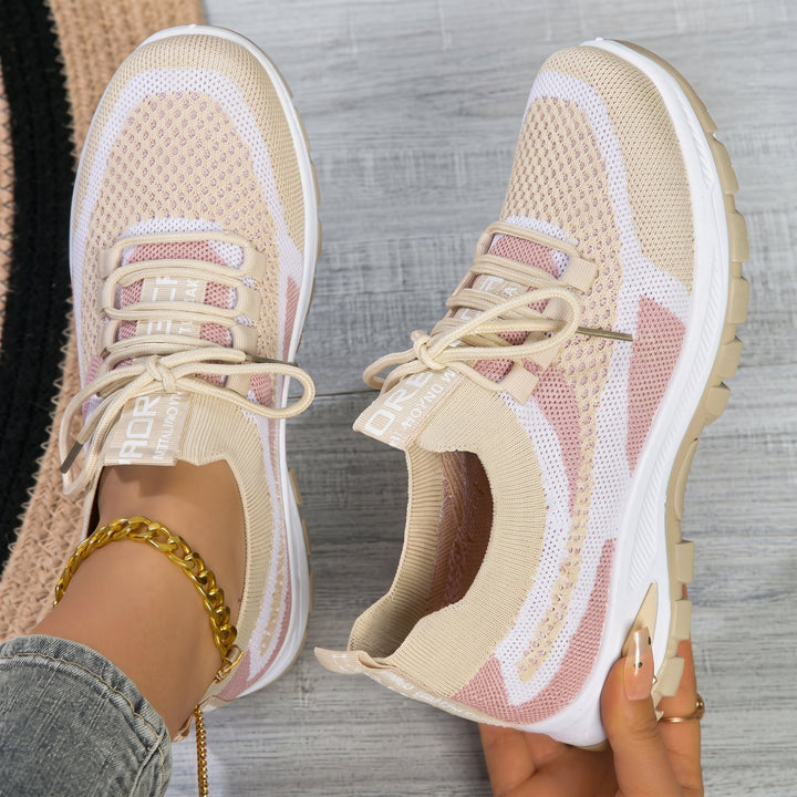 Comfort footwear: Women's orthopedic walking sneakers with breathable lace-up design for daily support.
