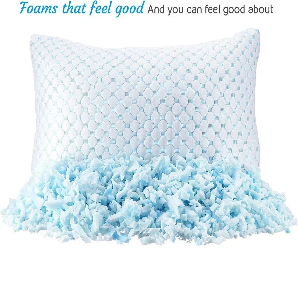 Ultimate comfort adjustable cooling sleep pillow, designed for optimal neck & head support.