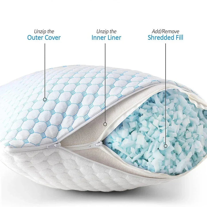 Luxury home goods bedding: adjustable cooling sleep pillow for deep, comfortable rest.