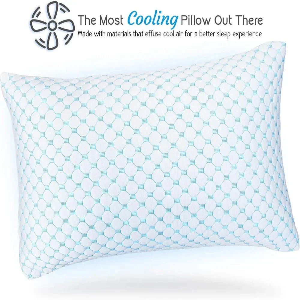 Ergonomic adjustable cooling pillow for ultimate sleep comfort & therapeutic neck support.