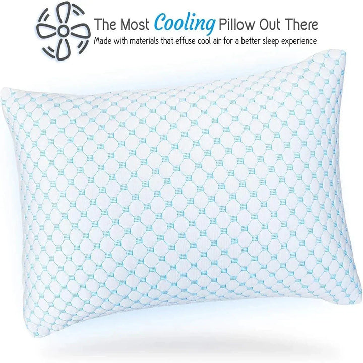 Ergonomic adjustable cooling pillow for ultimate sleep comfort & therapeutic neck support.