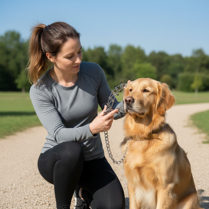 Adjustable dog pinch collar for enhanced control and comfortable training