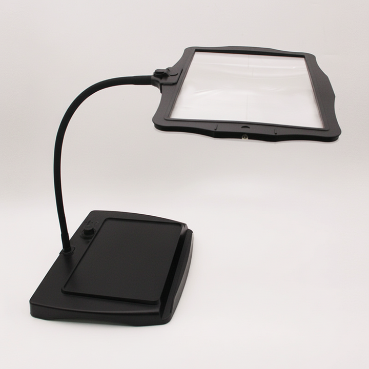 Adjustable LED magnifying desk lamp, perfect for reading and crafts.