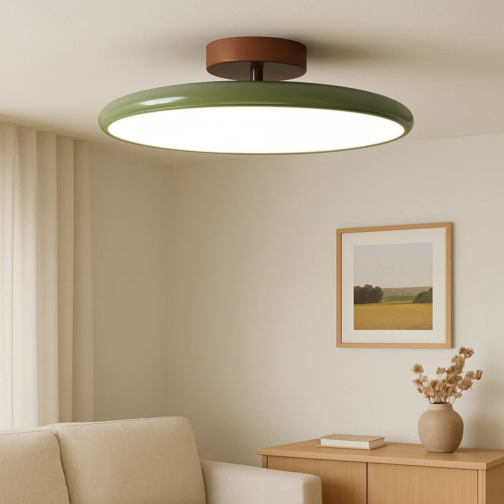 Contemporary beige LED ceiling light for targeted bedroom lighting and stylish home decor.