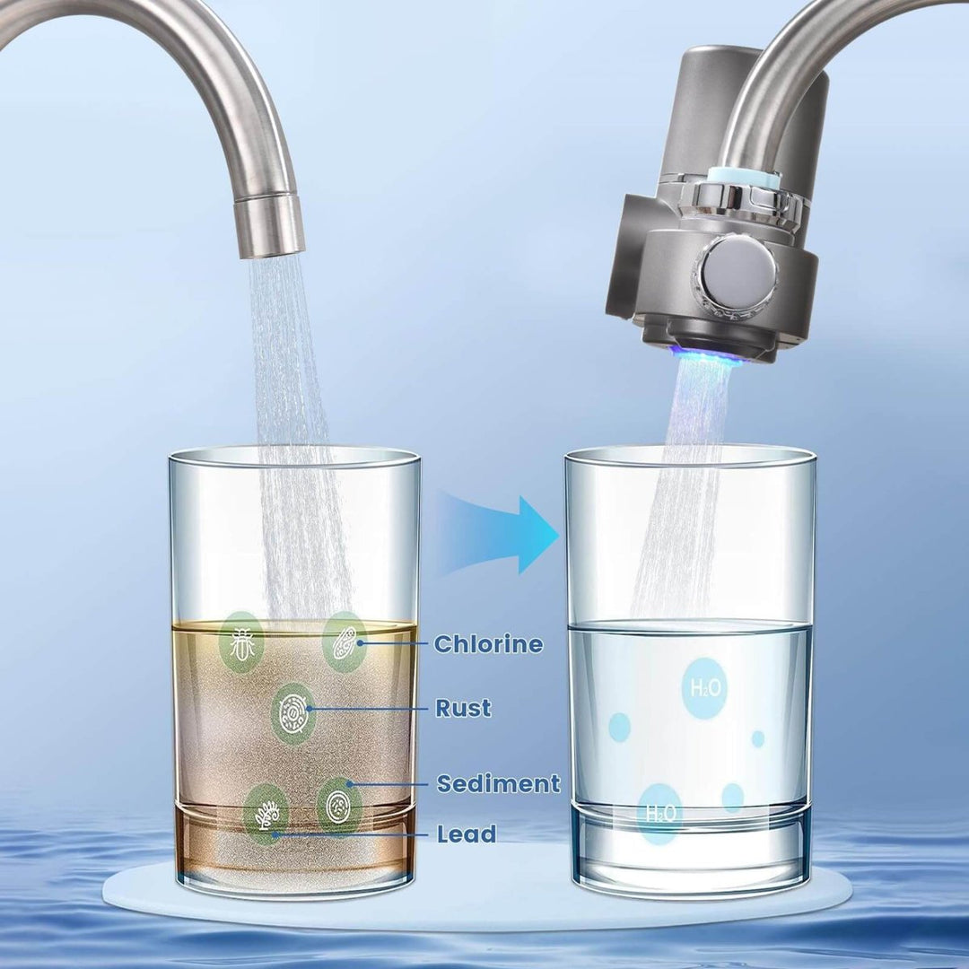 Kitchen tap water filter with carbon & sediment filtration. Enjoy purified, healthy water at home.