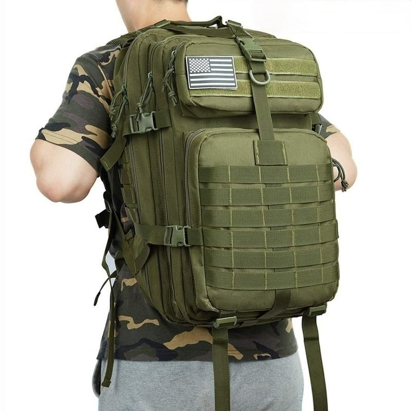 Unisex 50L hiking backpack, built for rugged outdoor adventures. Durable and spacious.