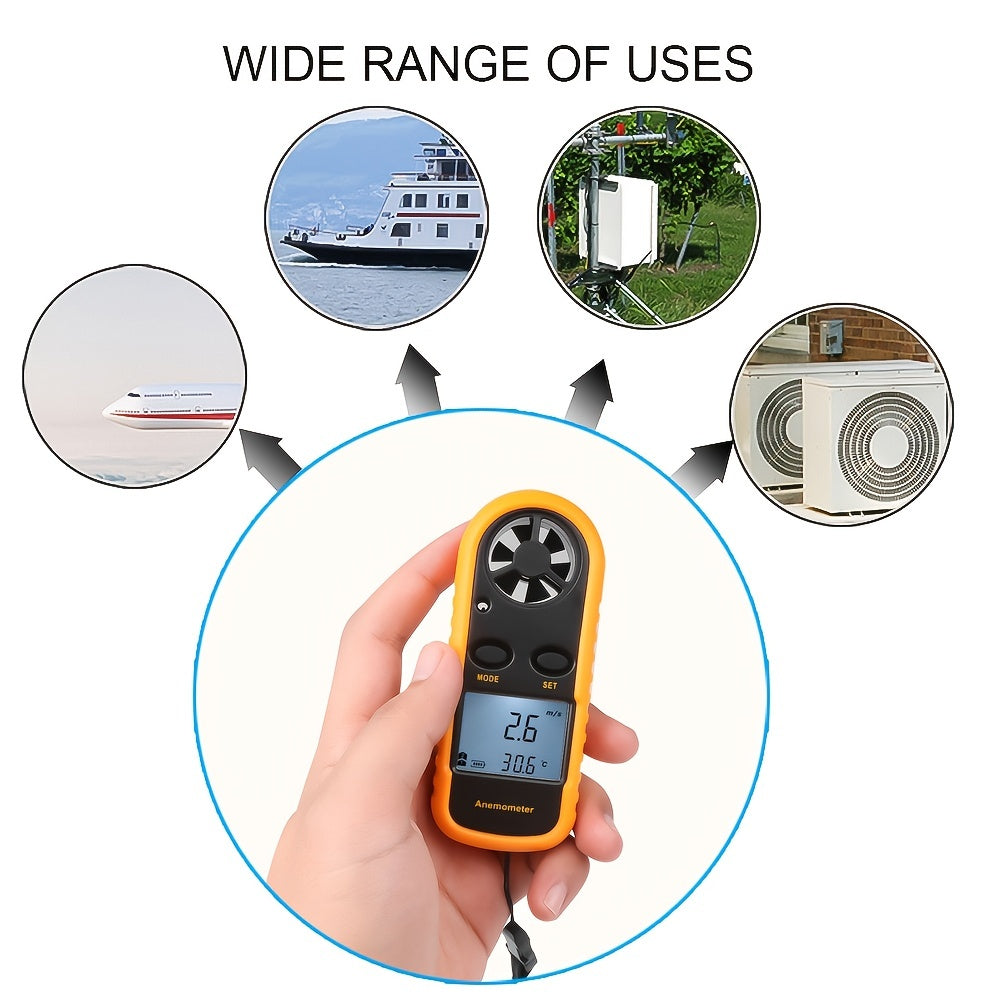 Portable digital anemometer for sailing, providing precise wind speed measurements on the water.