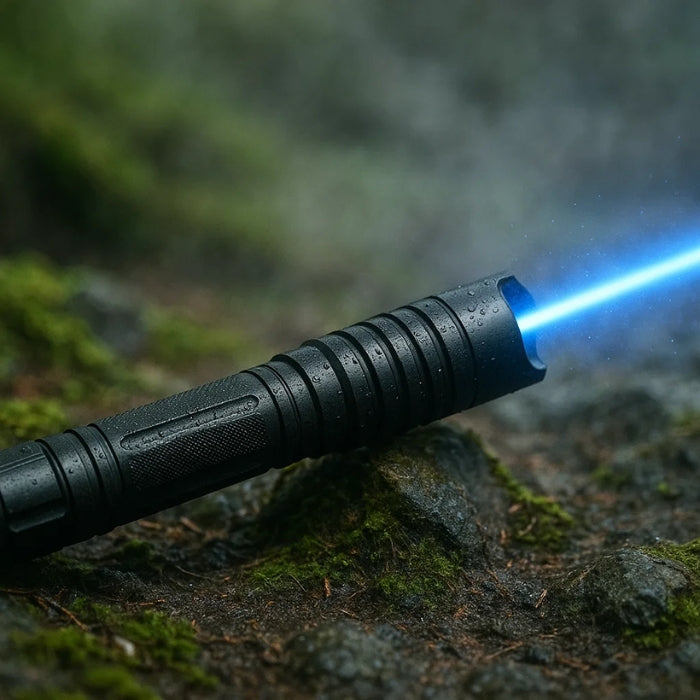 Unisex high-intensity waterproof laser survival torch for outdoor gear, camping, and hiking emergencies.