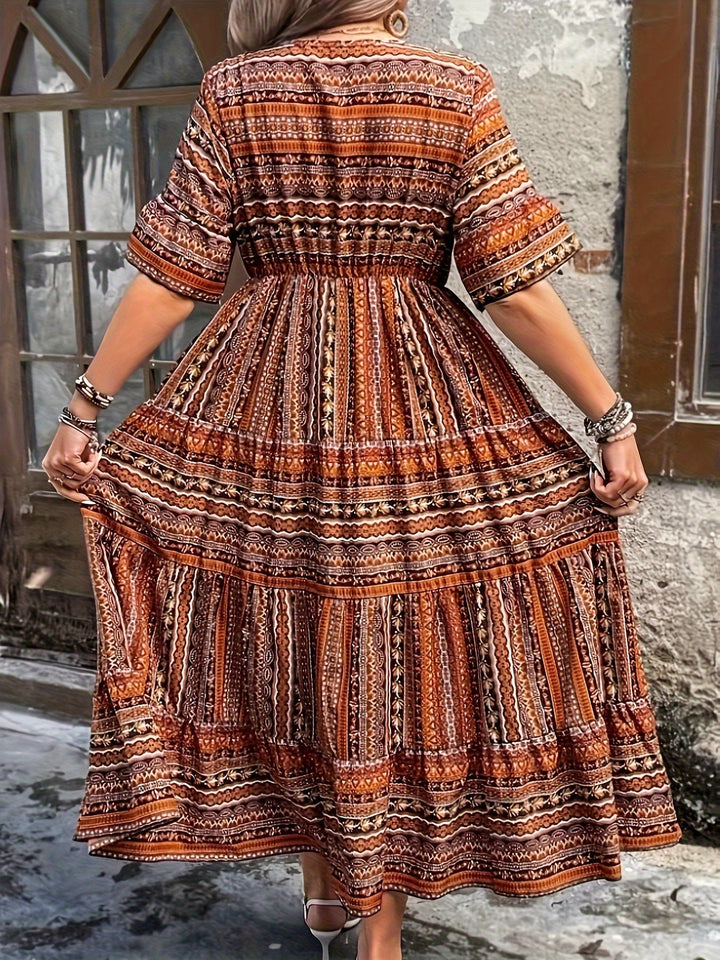 Ethnic Print Bohemian Dress
