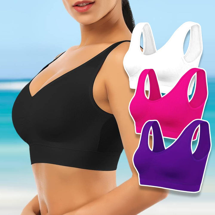 Set of 5 women's seamless wireless comfort bras, soft and supportive for everyday wear.