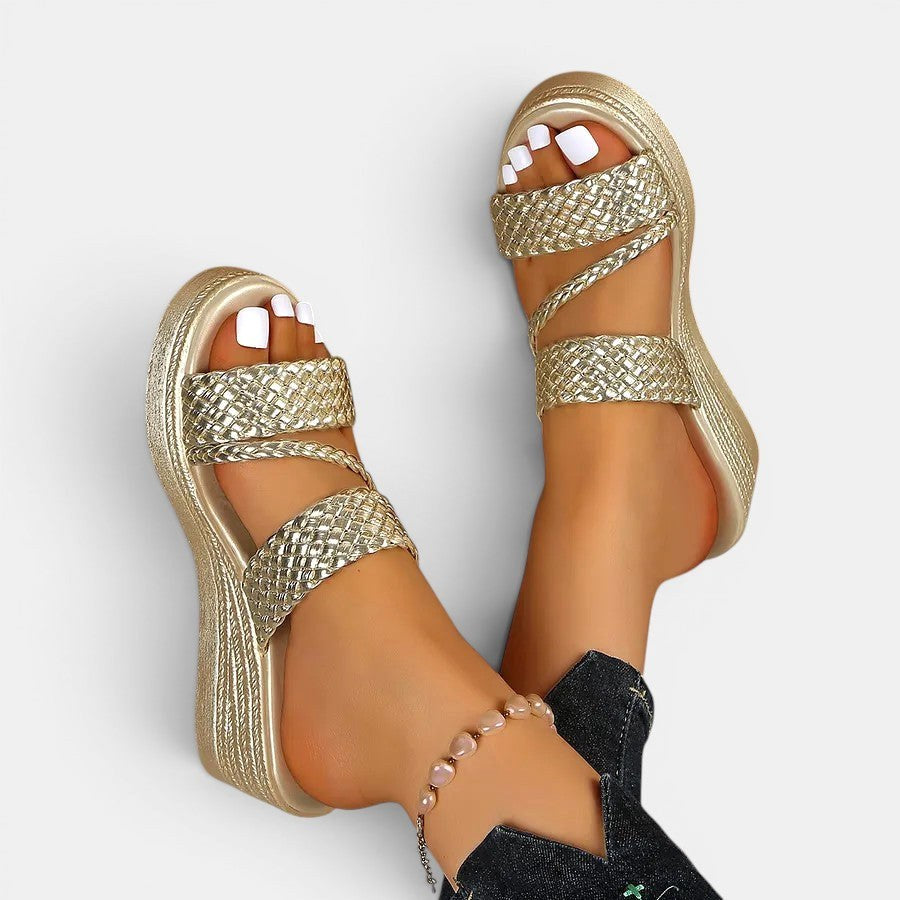 Padded platform sandals for women, Ainsley slip-on design ensures comfort and trendy style.