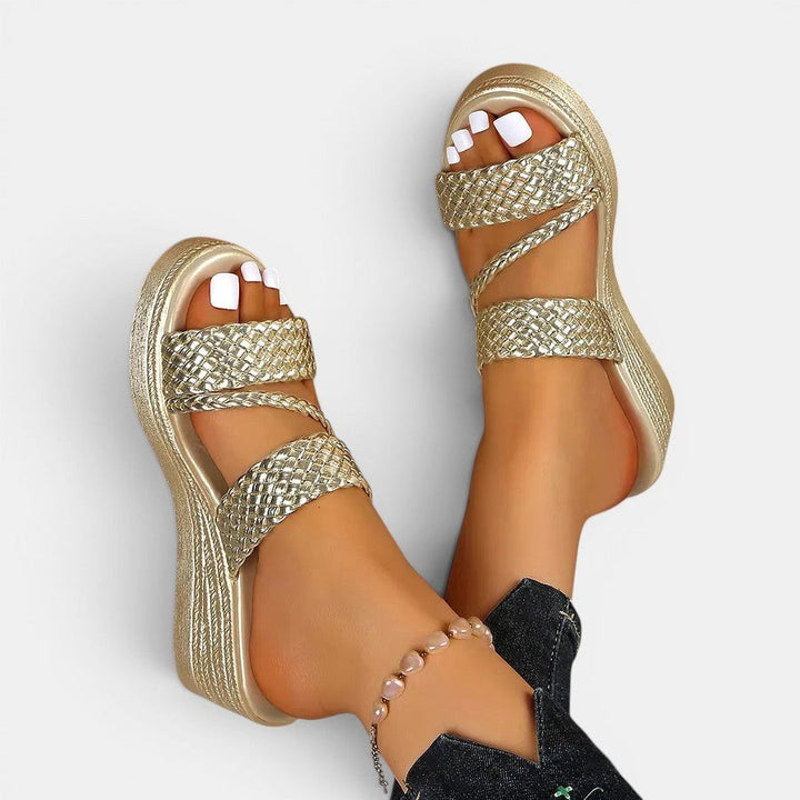 Padded platform sandals for women, Ainsley slip-on design ensures comfort and trendy style.