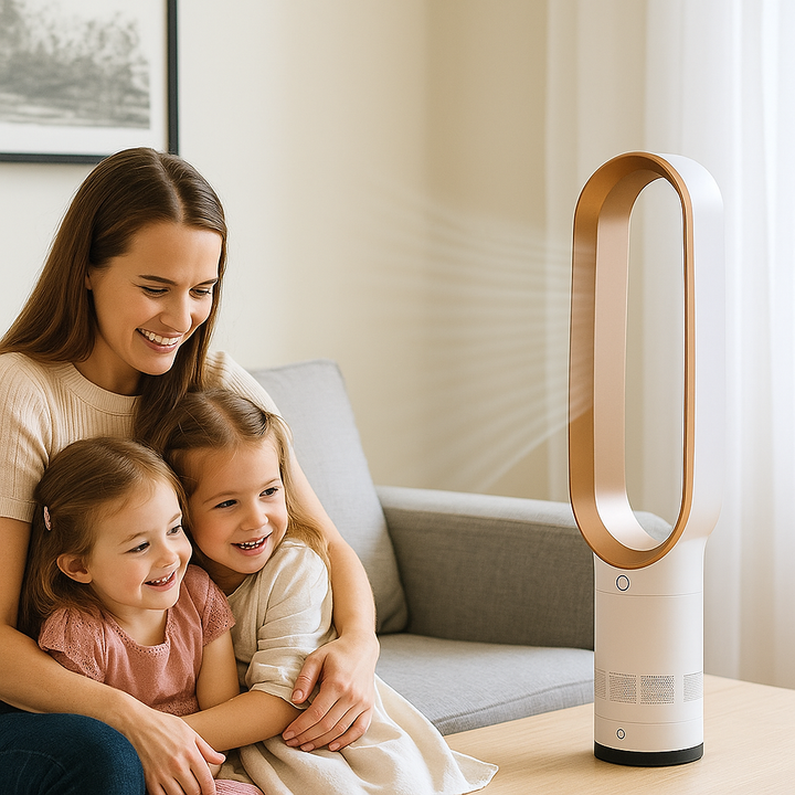 Blade-free air cooler fan providing cool comfort for home. Modern design, safe & quiet.